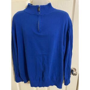 Tailorbyrd Men's‎ Royal Blue Knit Sweater with Zipper Detail Casual Pullover 2X